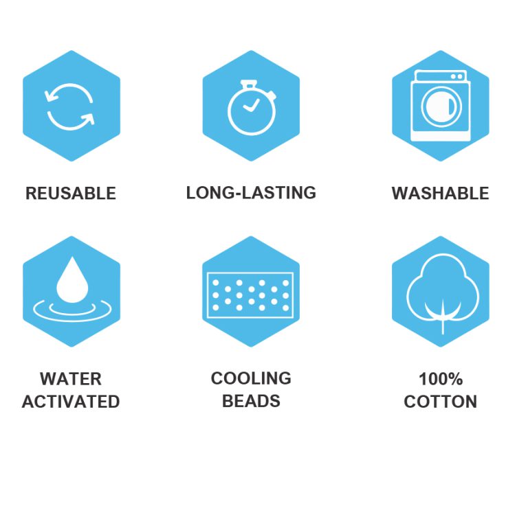 Cooling Bandana, Cold Snap™, Polymer, Blue: #CBAN100 - Cordova Safety