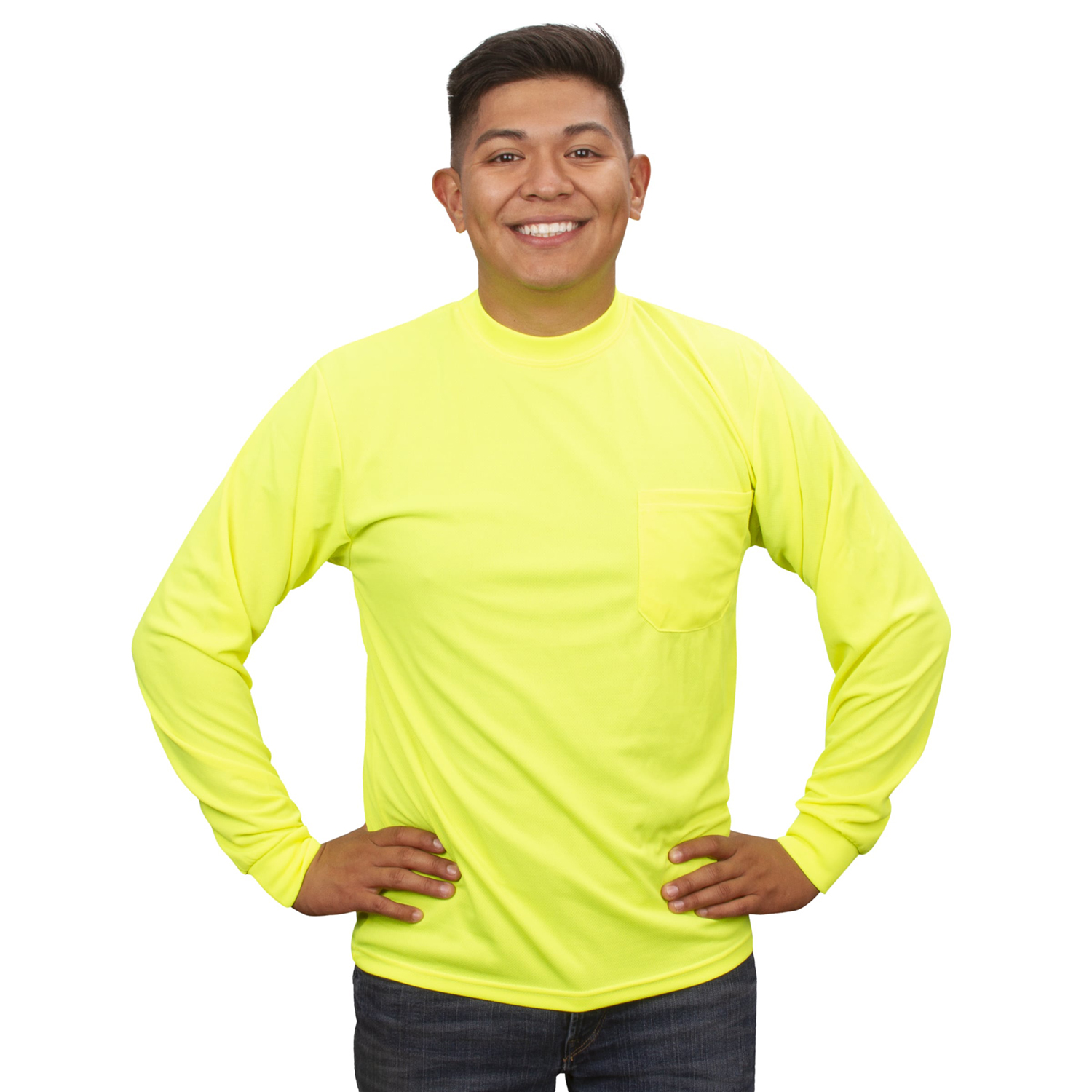 Dakota Men's Long-Sleeve Lined Hi-Vis Work T-Shirt