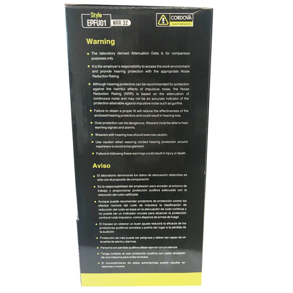 Ear Plugs, Encore™, Disposable, Foam, Industrial: #EPFU01 - Cordova Safety