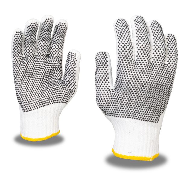 Machine Knit, PVC Dots, Double-Sided, White: #38501