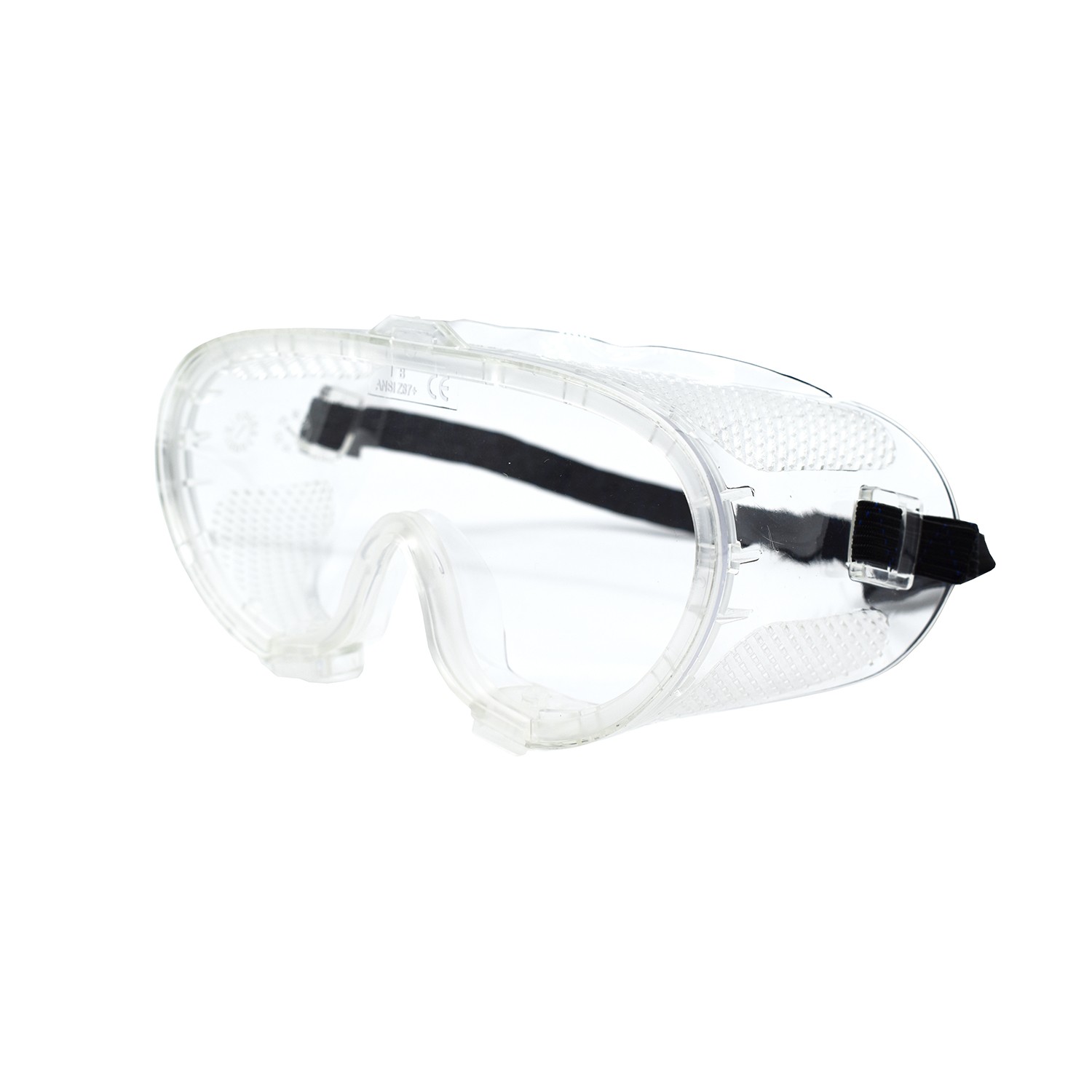 Perforated, Clear Anti-fog Polycarbonate Lens, Elastic Strap