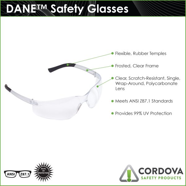 DANE™, Safety Glasses, Clear: #SPEL10S - Image 2