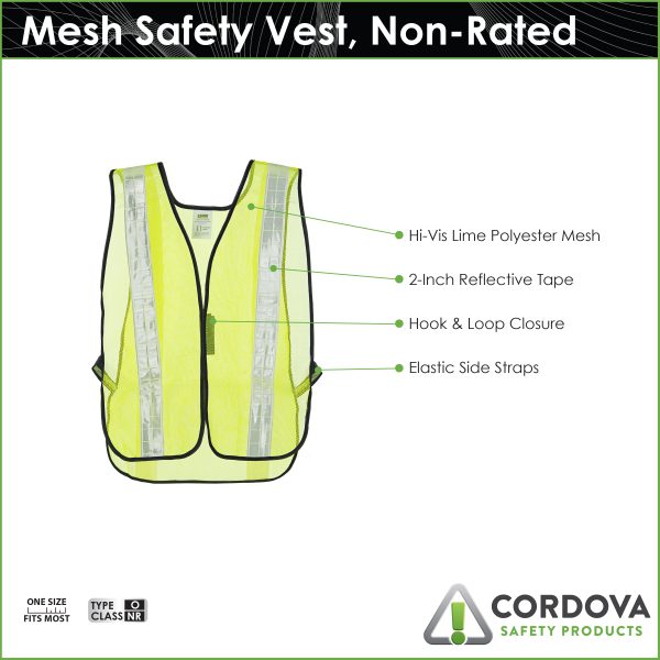 Safety Vest, Non-Rated, Mesh: #SPV121W - Image 2