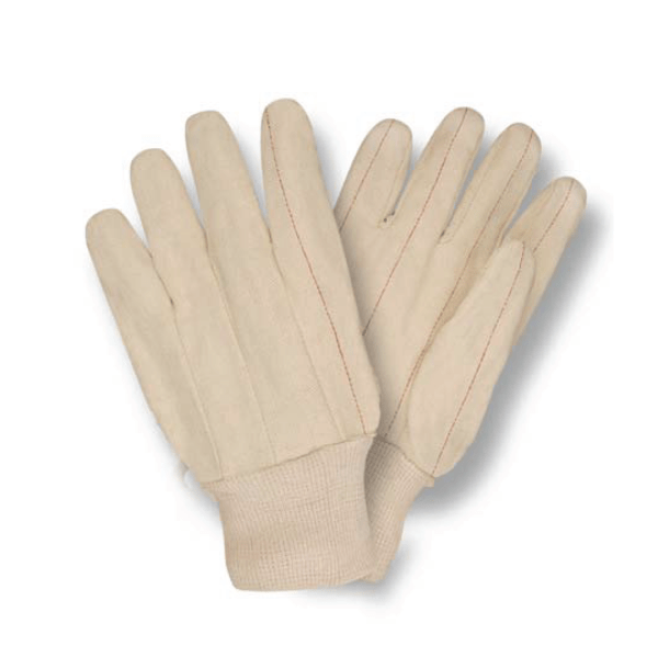 Double Palm Gloves, Nap-In, Polyester/Cotton, Natural Color, Straight Thumb, Natural Knit Wrist #2432