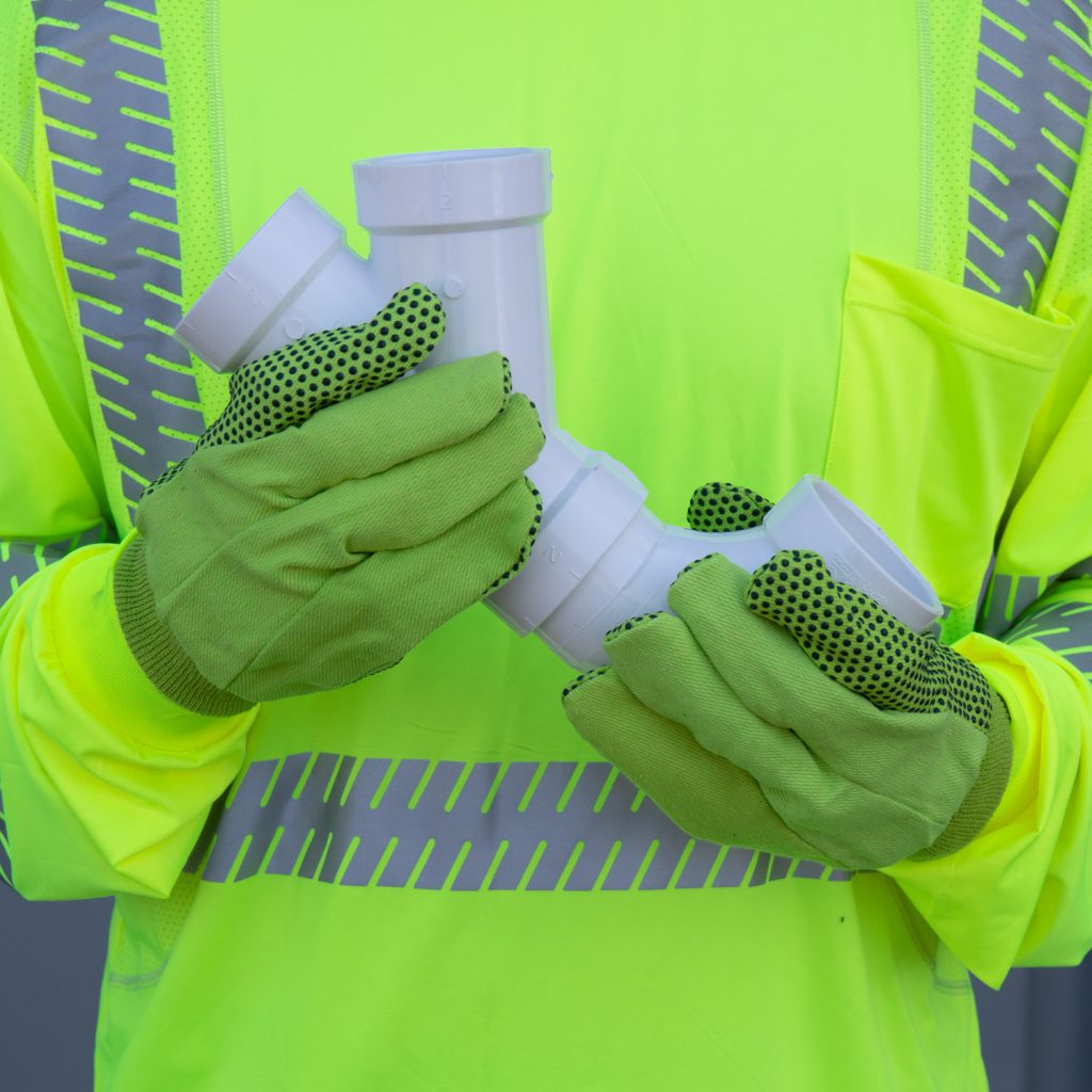 Canvas, Knit Wrist, PVC Dots, HiVis Lime 2715 Cordova Safety