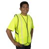 General Purpose, Type O, Non-rated, Lime Mesh Vest, Hook & Loop Closure, 1-inch Silver Reflective Tape