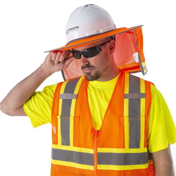 Hard Hat, Neck Shade, Orange: #VHB100 - Cordova Safety