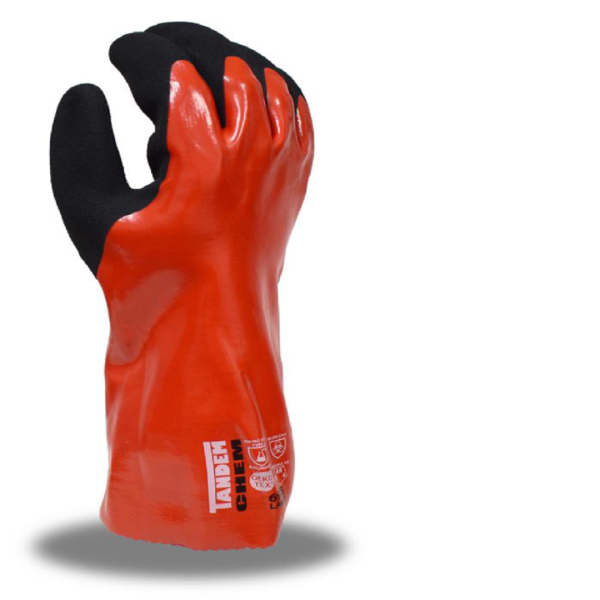 TANDEM CHEM™, TWO-LAYER RED/BLACK SANDY NITRILE COATING, 18-GAUGE HPPE/TUNGSTEN STEEL, CUT LEVEL A6 #6945