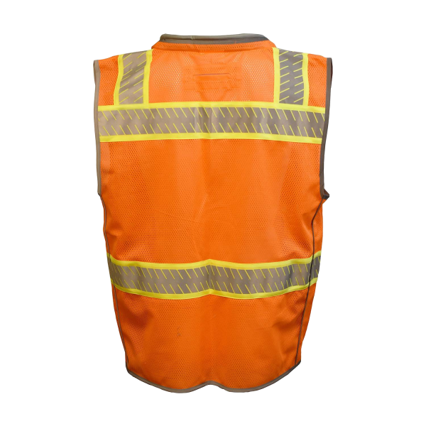 Surveyors Safety Vest, COR-BRITE®, Type R, Class 2, Orange Mesh Surveyors Vest: #VS298 - Image 2