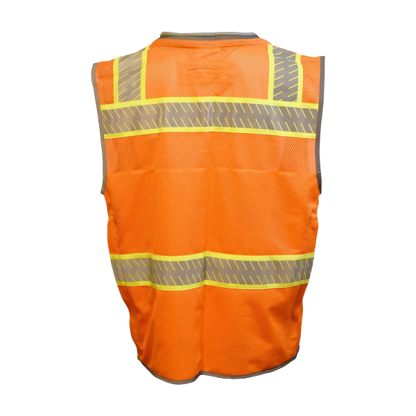 Surveyors Safety Vest, COR-BRITE®, Type R, Class 2, Orange Mesh Surveyors Vest: #VS300 - Image 2